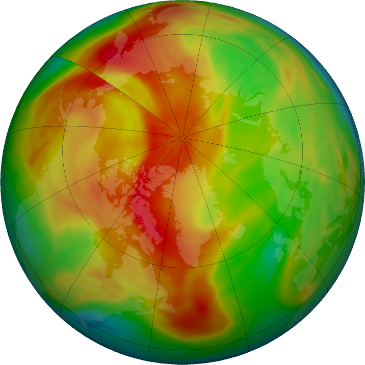 Arctic ozone map for 24 March 2022